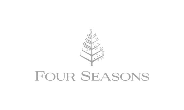 A black and white image of four seasons logo