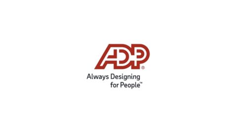 Adp company logo featuring the letters "adp" in red, with the tagline "always designing for people" beneath it.